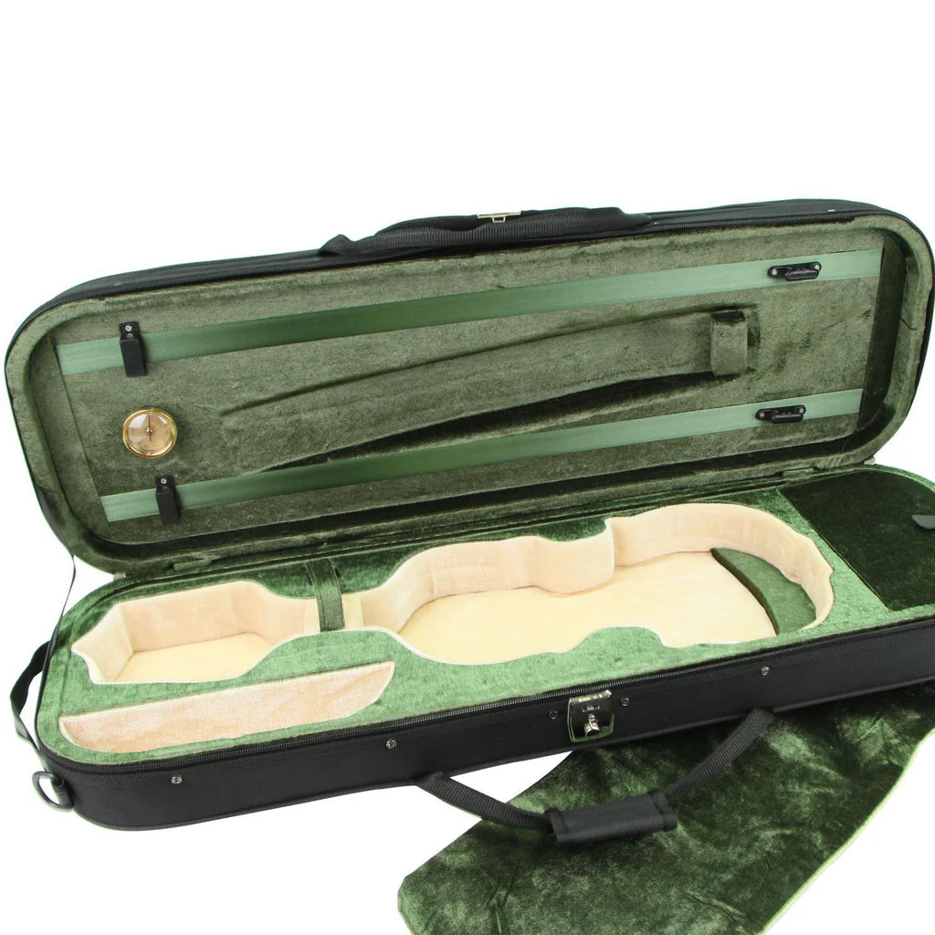 D Z Strad Violin Case - Black Oblong w/ Stitched Logo (4/4)