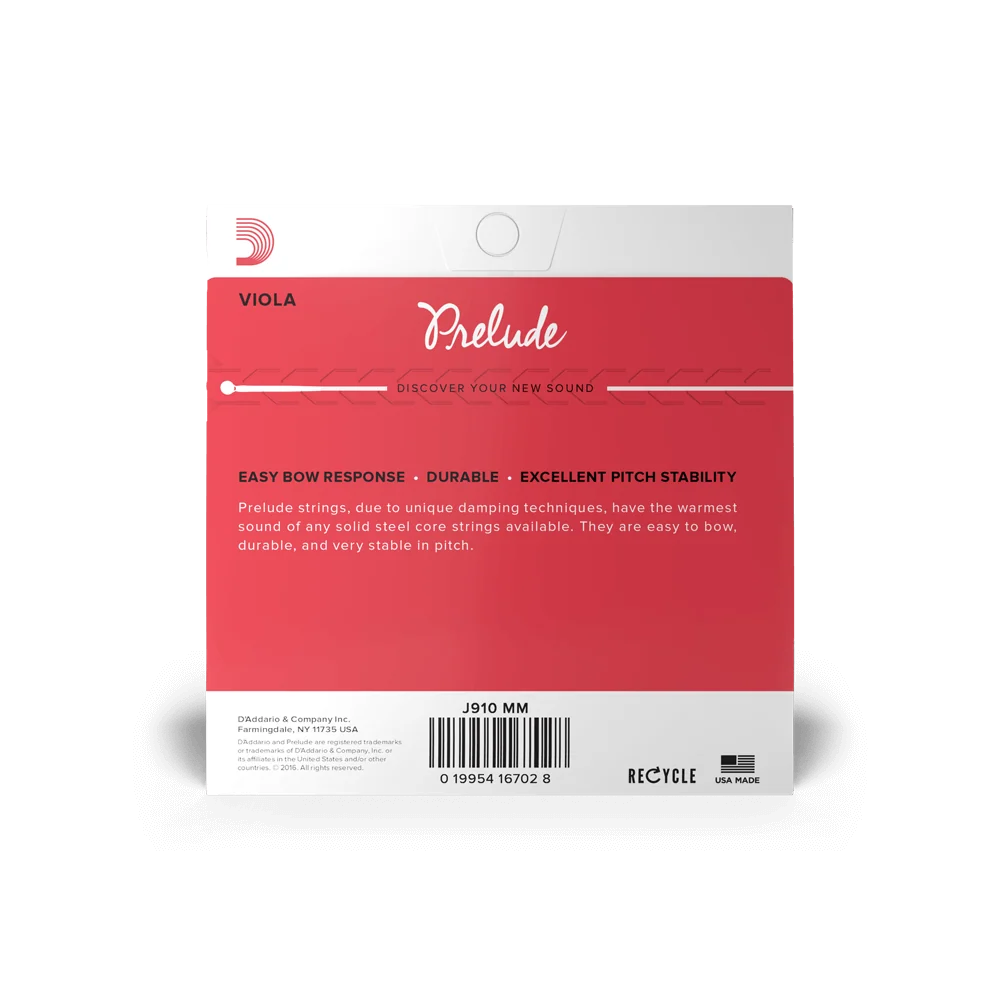 D'Addario Prelude Viola String Set – Medium Tension